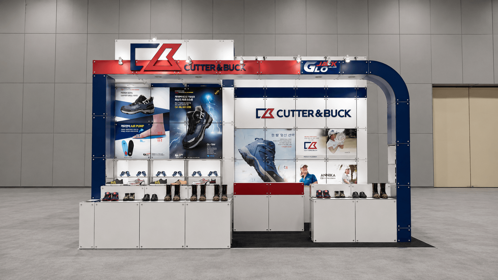 750 블록 4부스 CUTTER & BUCK 시공사례 렌더링 이미지